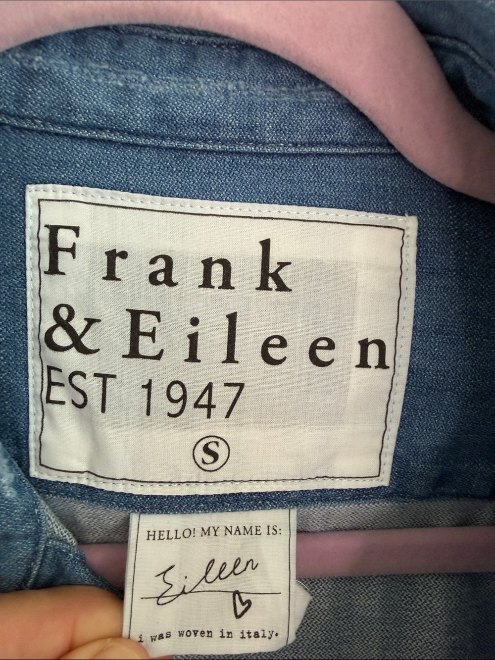Frank & Eileen (the Eileen) Distressed  Denim Button-Up Shirt Size Small - Picture 2 of 12